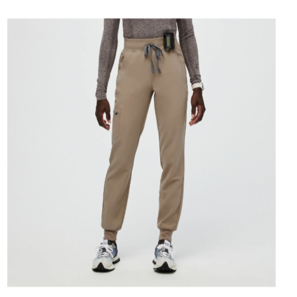FIGS Zamora High Waisted Joggers in limited edition Cafe Latte